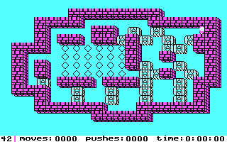 Soko-ban (IBM-PC) puzzle 42 solvable